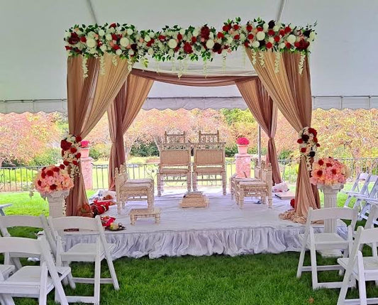 Mandap Chairs Hire| Pearl/Ivory White