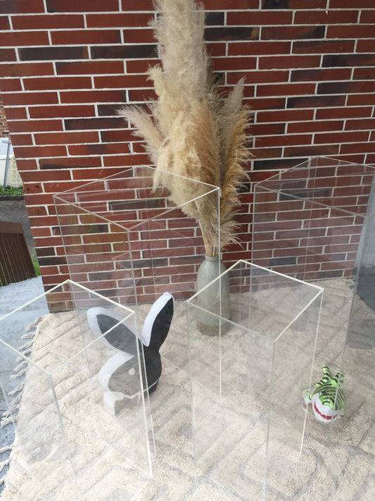Clear Acrylic Plinth Set X 4