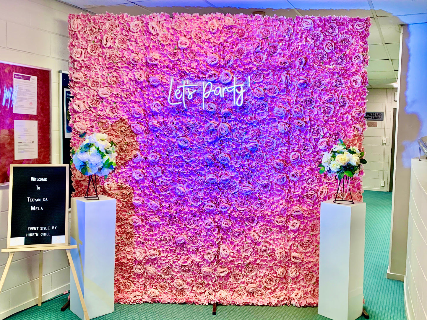 Princess Pink Flower Wall