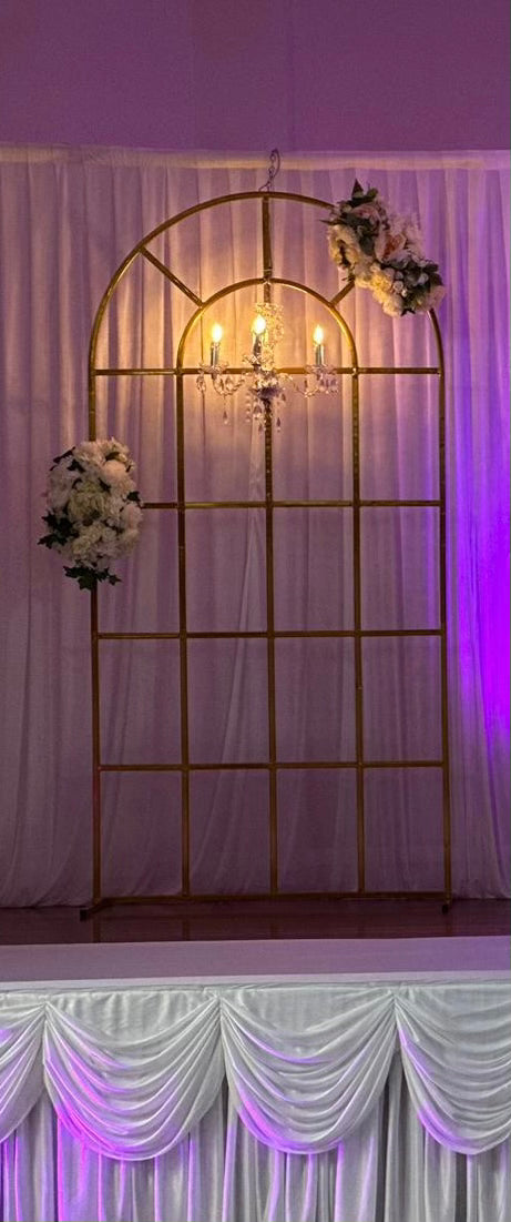 GOLD Classic Shiny Arch French Window Frame 2.4M | Wedding Arch