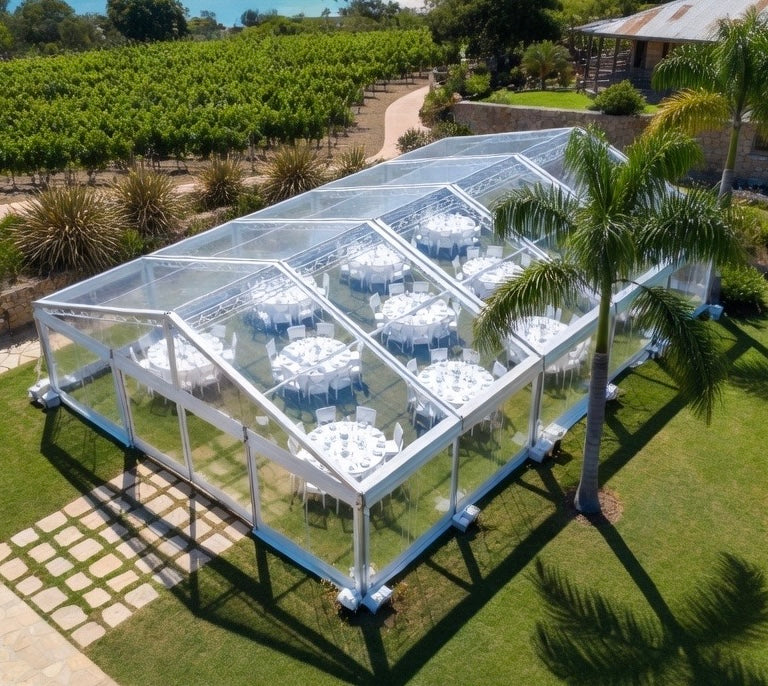Clear Marquee 10m x 30m – The Ultimate Transparent Event Space for Weddings and Large Events