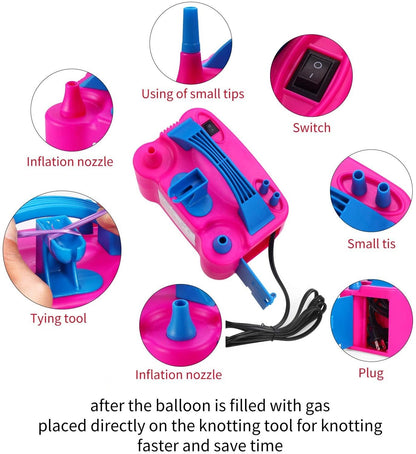 Electrical Rose Pink Balloon Pump