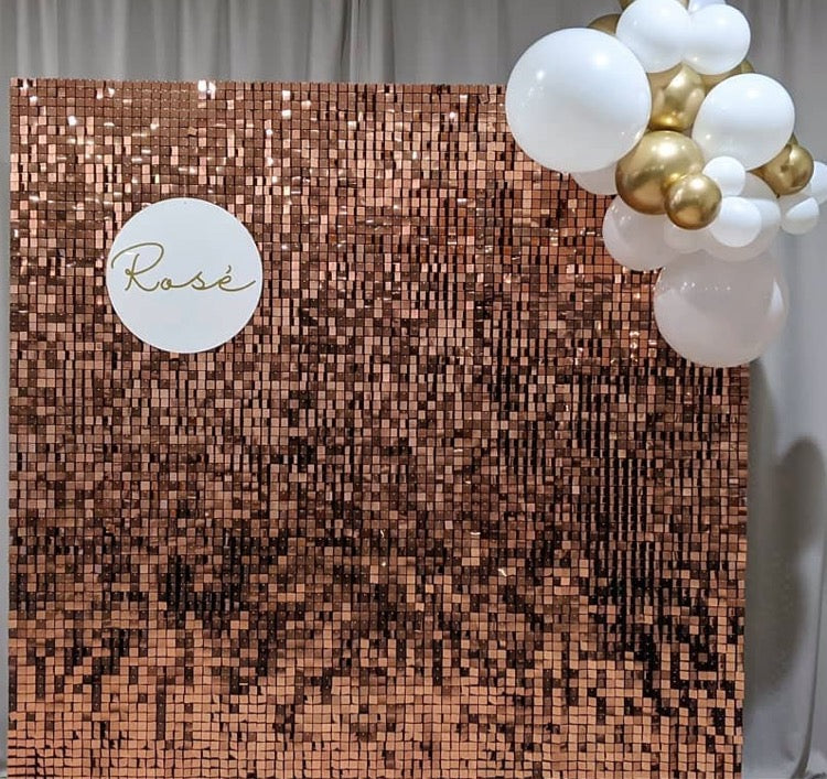 Shimmer Wall - Rose Gold | HIRE 'N CHILL EVENTS