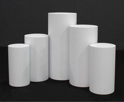 White Round Plinth Set