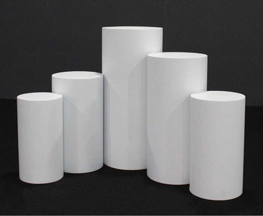 White Round Plinth Set